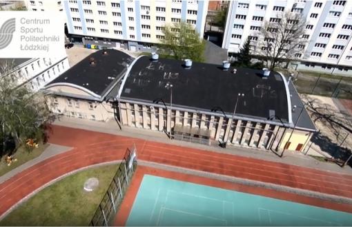 Budynek Centrum Sportu PŁ z lotu ptaka